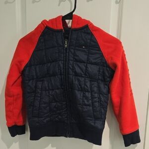 Tommy Hilfiger Quilted Red and Blue Hoodie